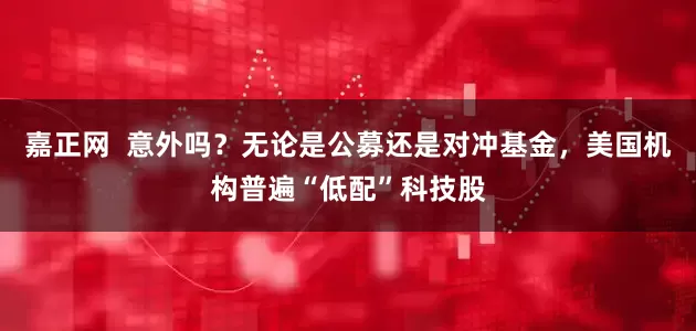 嘉正网  意外吗？无论是公募还是对冲基金，美国机构普遍“低配”科技股